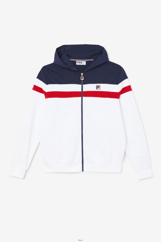 mikina s kapucí fila arlo bílá/námořnická/červená 0668L483 bílá/námořnická/červená FILA