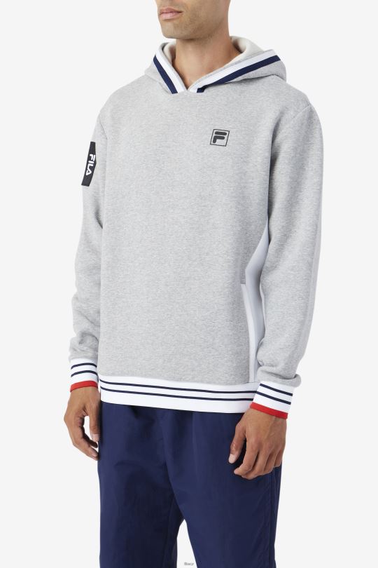 mikina s kapucí fila bevans park heather grey 0668L481 vřesově šedá FILA