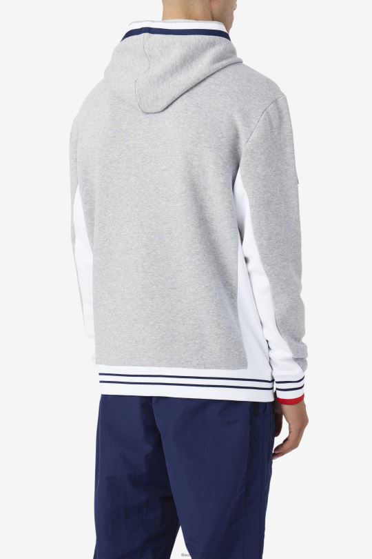 mikina s kapucí fila bevans park heather grey 0668L481 vřesově šedá FILA