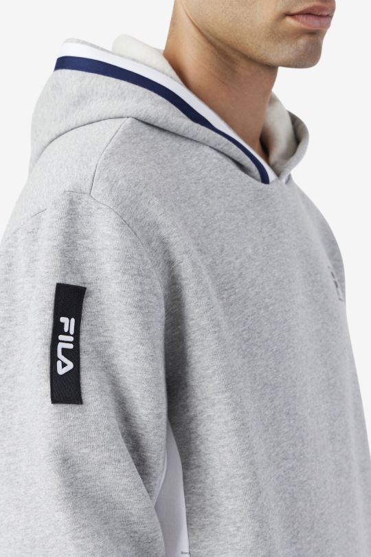 mikina s kapucí fila bevans park heather grey 0668L481 vřesově šedá FILA