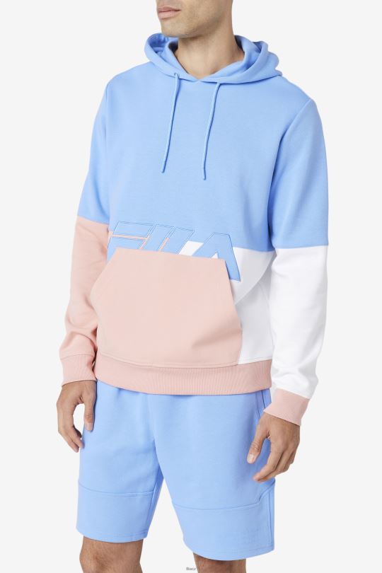 mikina s kapucí fila blue/coral cloud/stone madu 0668L430 modrý/korálový oblak/kámen FILA