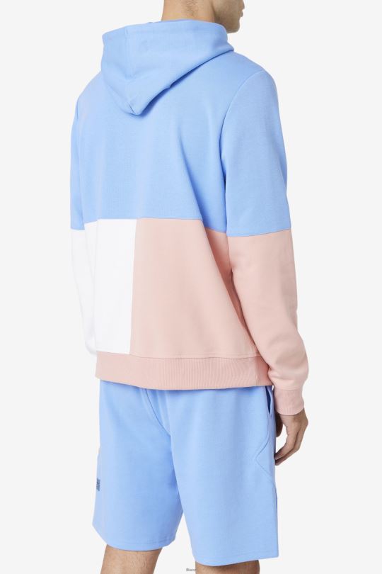 mikina s kapucí fila blue/coral cloud/stone madu 0668L430 modrý/korálový oblak/kámen FILA