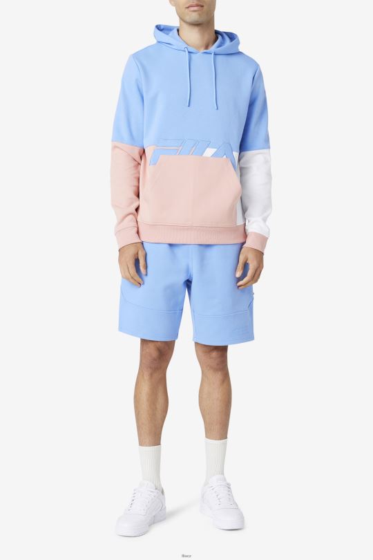 mikina s kapucí fila blue/coral cloud/stone madu 0668L430 modrý/korálový oblak/kámen FILA