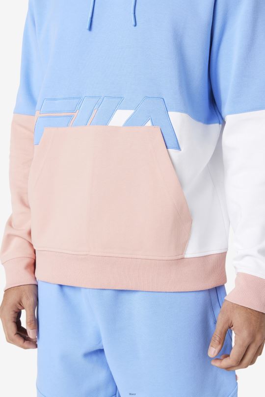 mikina s kapucí fila blue/coral cloud/stone madu 0668L430 modrý/korálový oblak/kámen FILA