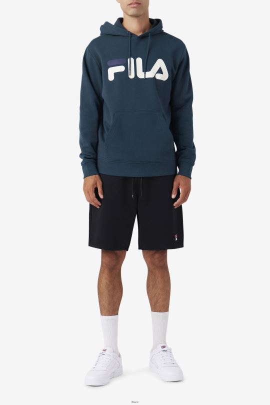 mikina s kapucí fila teal/egret/navy samari 0668L490 zelenomodrá/egret/námořnictvo FILA