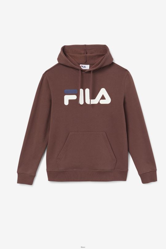 mikina s kapucí hnědý stone/egret/navy fila samari 0668L489 hnědý kámen/volavka/námořnictvo FILA