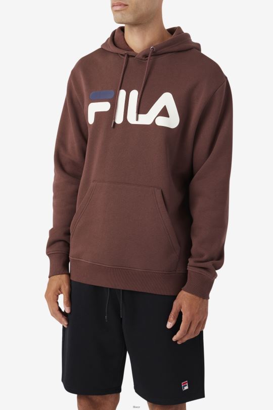 mikina s kapucí hnědý stone/egret/navy fila samari 0668L489 hnědý kámen/volavka/námořnictvo FILA