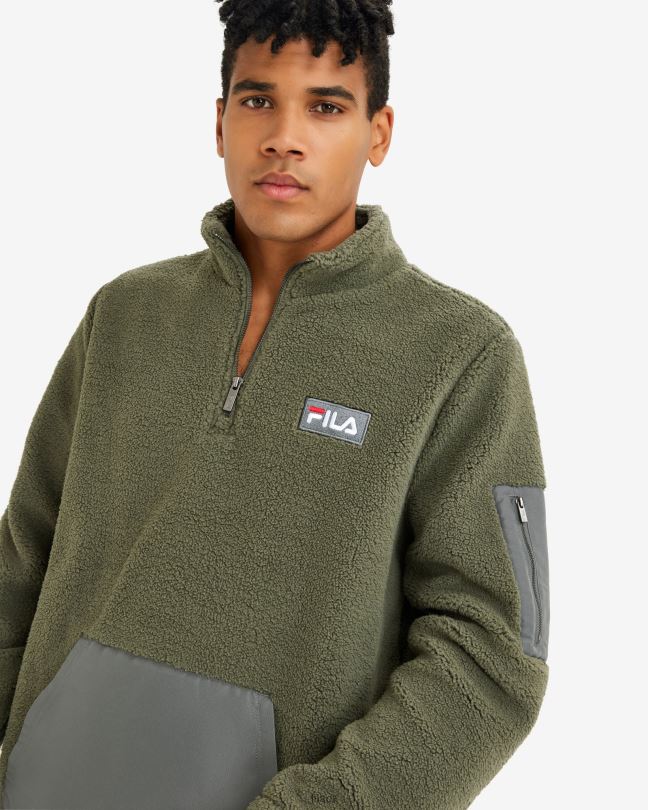pánská cole teddy qtr zip khaki fila 0668L2627 khaki FILA
