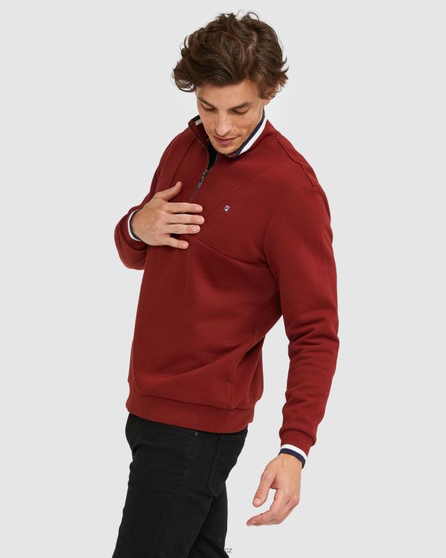 pánský odznak qtr zip fila brick 0668L2642 cihlový FILA