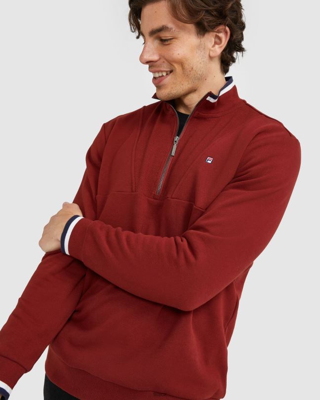 pánský odznak qtr zip fila brick 0668L2642 cihlový FILA