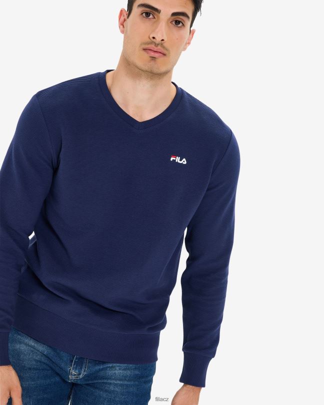 pánská savian posádka s výstřihem do V navy fila 0668L2621 námořnictvo FILA