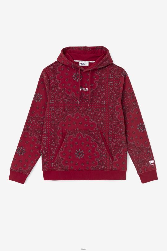 rebarbora/bandana print seneca mikina s kapucí fila 0668L522 potisk rebarbory/šátky FILA