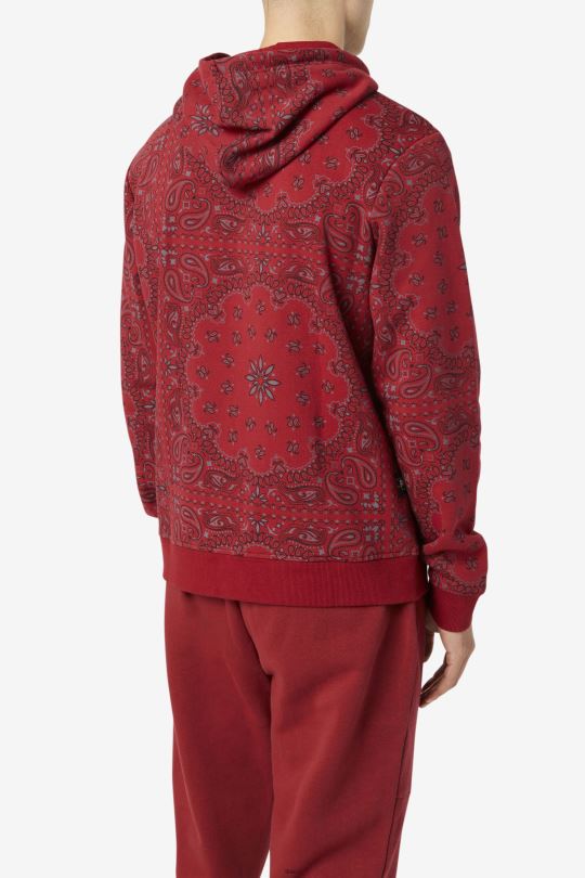 rebarbora/bandana print seneca mikina s kapucí fila 0668L522 potisk rebarbory/šátky FILA