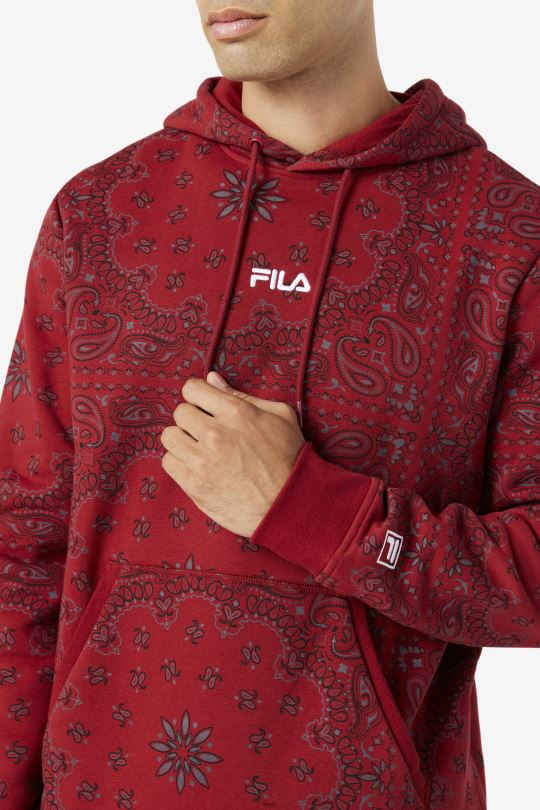 rebarbora/bandana print seneca mikina s kapucí fila 0668L522 potisk rebarbory/šátky FILA