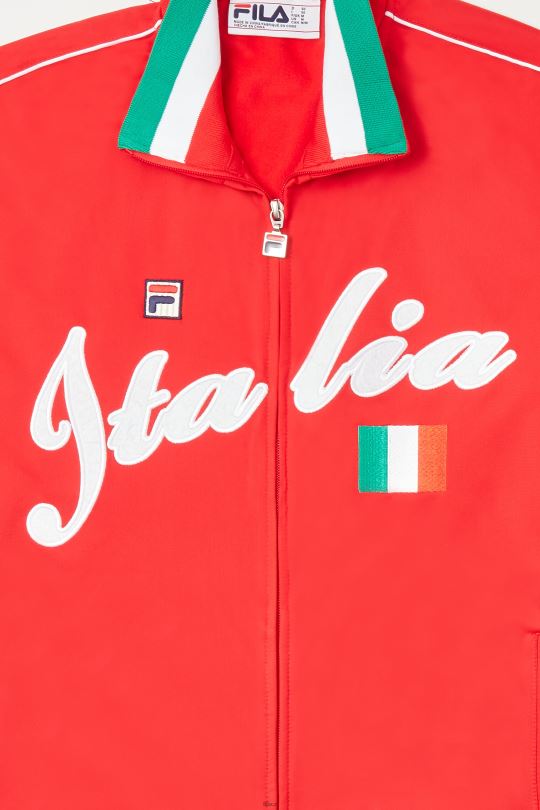 červená/bílá tepláková bunda fila italia 0668L933 červená bílá FILA