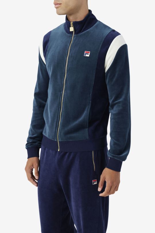 floyd velur bunda fila teal/navy/egret 0668L932 modrozelená/námořnictvo/egret FILA