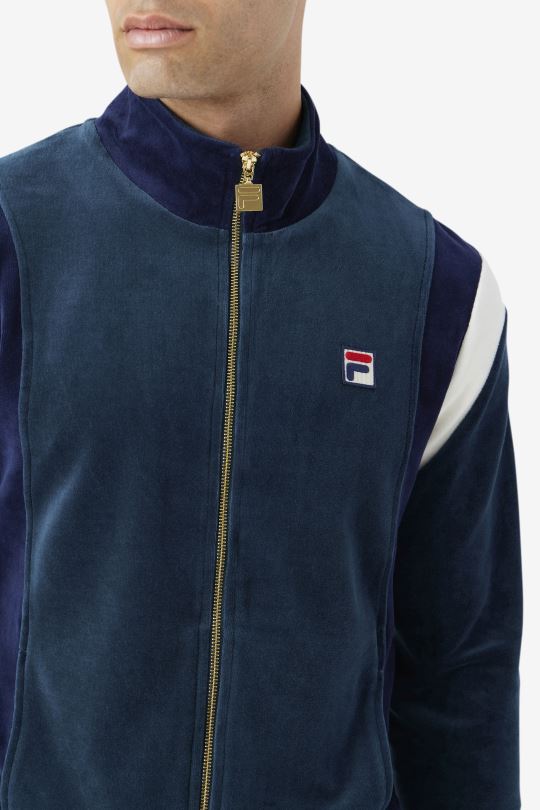 floyd velur bunda fila teal/navy/egret 0668L932 modrozelená/námořnictvo/egret FILA
