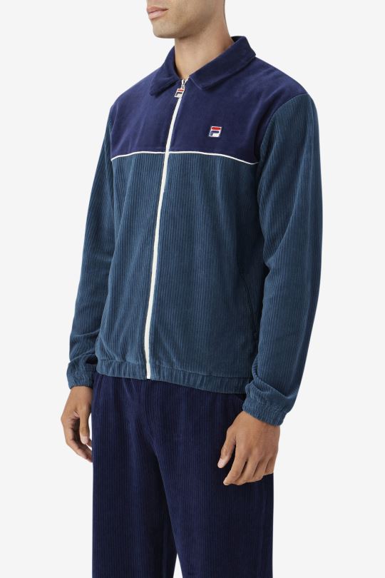 teal/navy/egret Gerard velur bunda fila 0668L936 modrozelená/námořnictvo/egret FILA