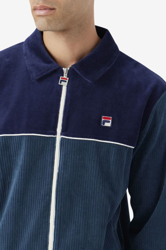 teal/navy/egret Gerard velur bunda fila 0668L936 modrozelená/námořnictvo/egret FILA