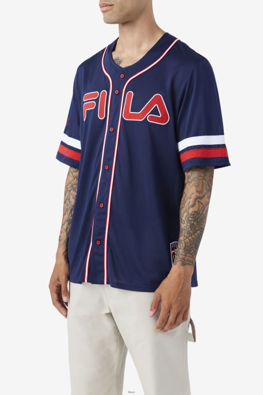 2pac baseballový dres fila námořnická/červená/bílá 0668L212 námořnická/červená/bílá FILA