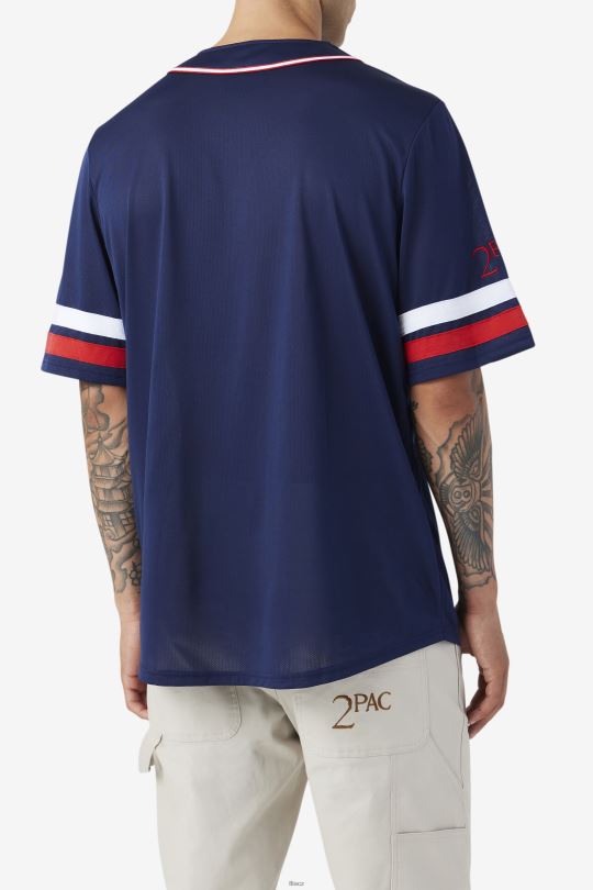 2pac baseballový dres fila námořnická/červená/bílá 0668L212 námořnická/červená/bílá FILA