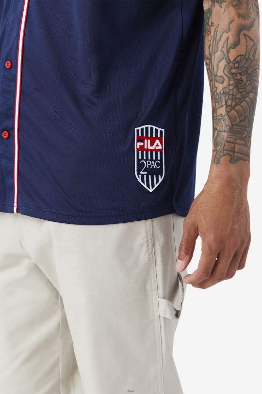 2pac baseballový dres fila námořnická/červená/bílá 0668L212 námořnická/červená/bílá FILA