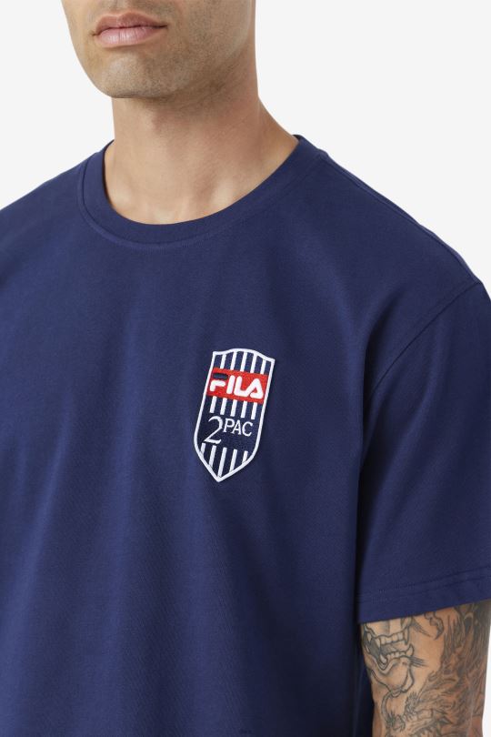 2pac patch tričko námořnická fila 0668L215 námořnictvo FILA