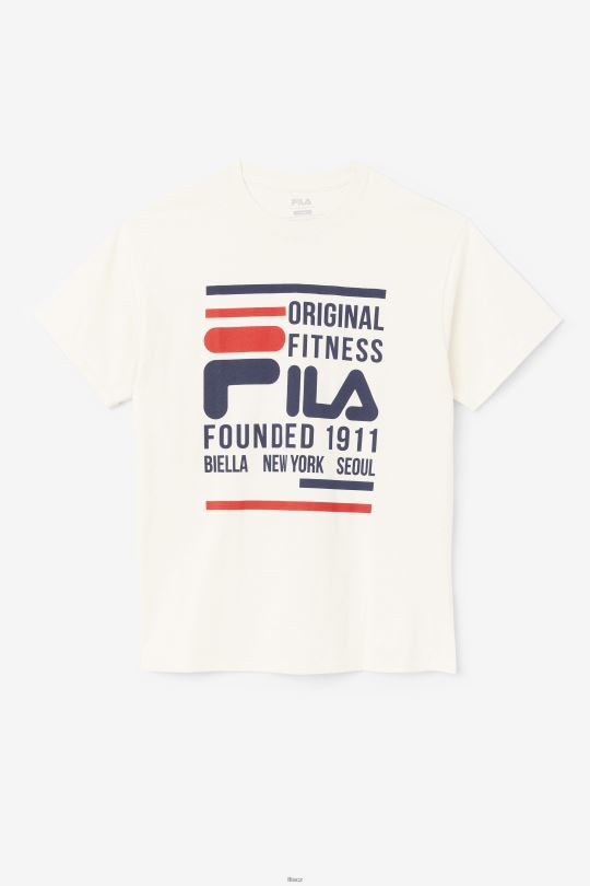 Fila gardenia/navy/červené originální fitness tričko 0668L352 gardénie/námořnická/červená FILA