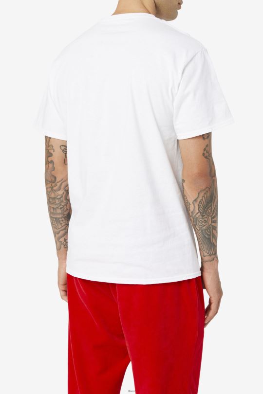 bílé/námořnické/červené originální fitness tričko fila 0668L348 bílá/námořnická/červená FILA
