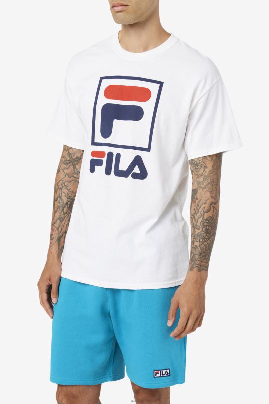 bílé/námořnické/červené skládané tričko fila 0668L303 bílá/námořnická/červená FILA