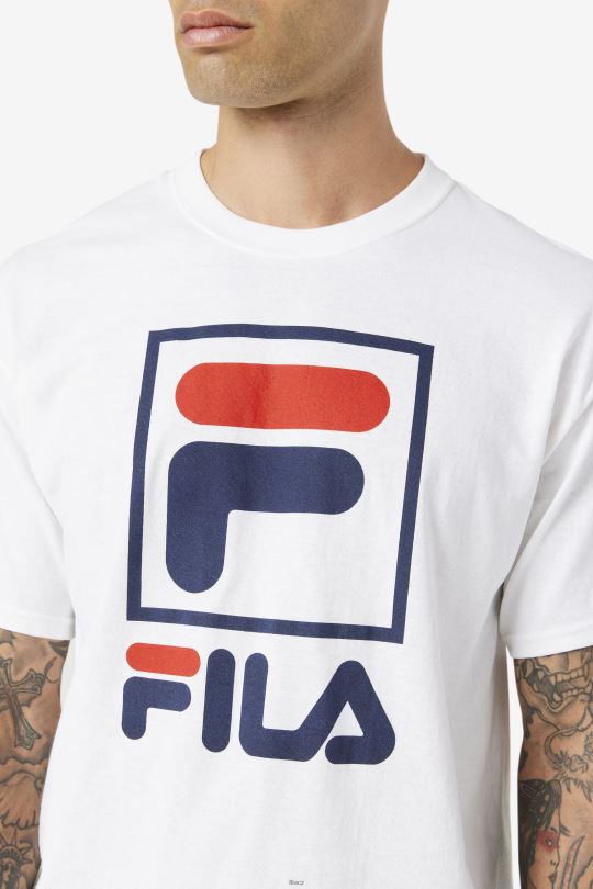 bílé/námořnické/červené skládané tričko fila 0668L303 bílá/námořnická/červená FILA