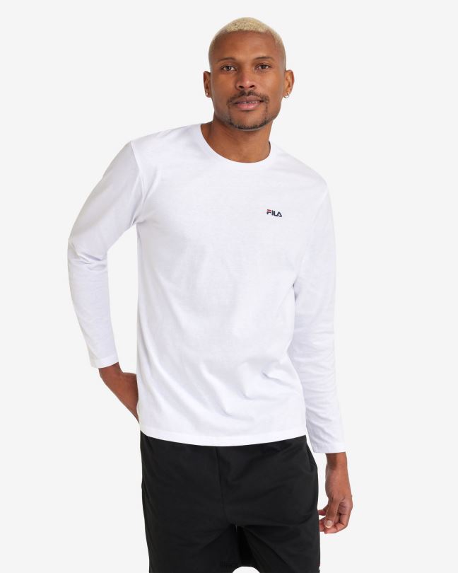 bílé pánské basic l/s tričko fila 0668L2550 bílý FILA