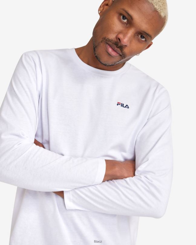 bílé pánské basic l/s tričko fila 0668L2550 bílý FILA