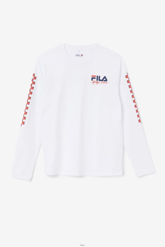 bílé tričko fila bevans park s dlouhým rukávem 0668L250 bílý FILA
