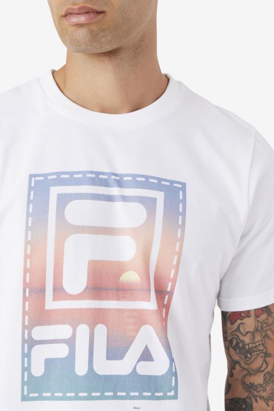 bílé tričko s fila spieten 0668L357 bílý FILA