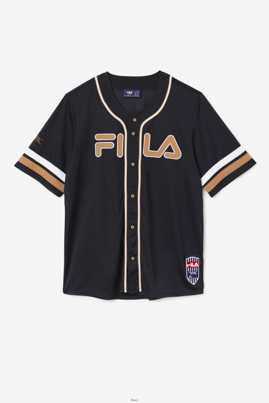 baseballový dres black/tabacco brown/white fila 2pac 0668L213 černá/tabákově hnědá/bílá FILA