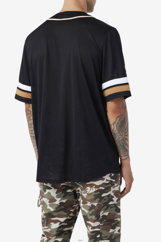 baseballový dres black/tabacco brown/white fila 2pac 0668L213 černá/tabákově hnědá/bílá FILA