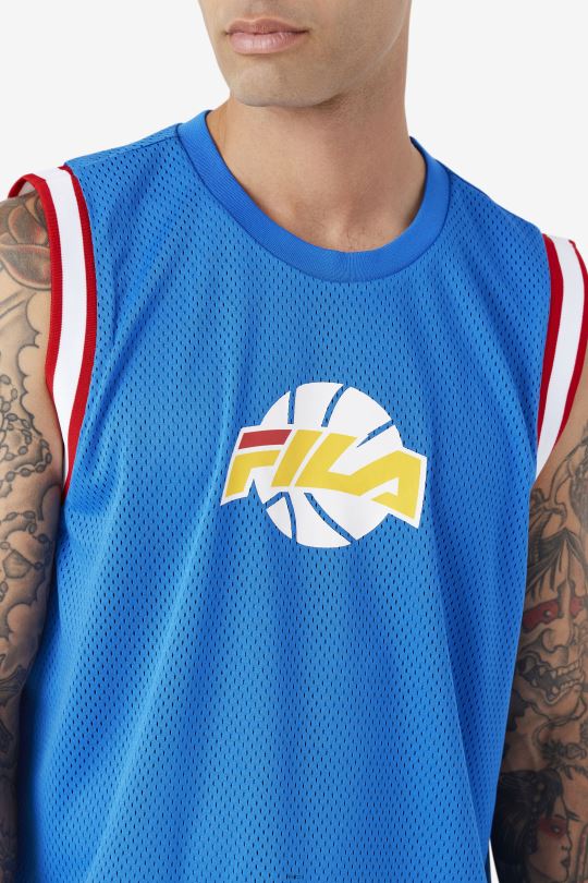 basketbalový dres fila modrý/bílý/červený/zlatý 0668L220 modrá/bílá/červená/zlatá FILA