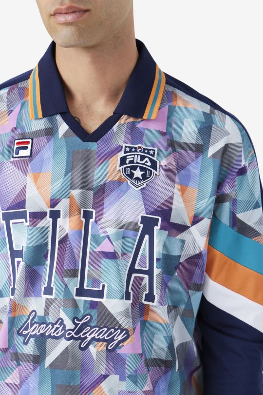 brankářský dres kay fila námořnická/modrá/mandarinková/bílá 0668L404 námořnická/modrá/mandarinková/bílá FILA