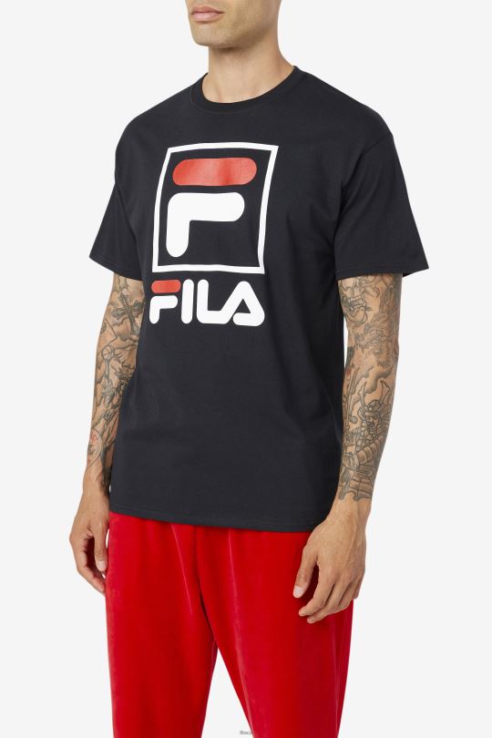 černé/bílé/červené skládané tričko fila 0668L304 černá/bílá/červená FILA