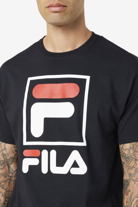 černé/bílé/červené skládané tričko fila 0668L304 černá/bílá/červená FILA
