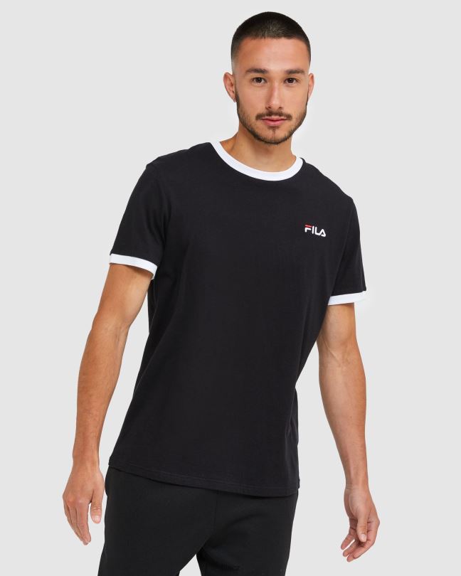 černé pánské triko fila classic s ringerem 0668L2481 Černá FILA