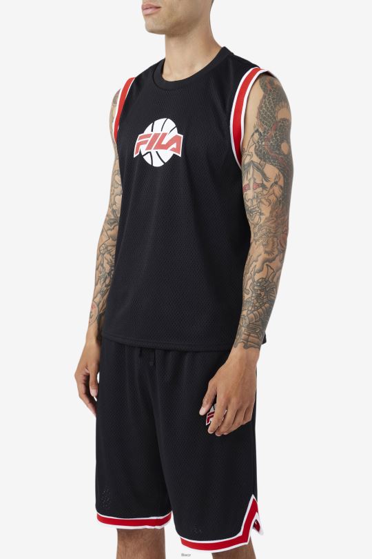 černo/červeno/bílý basketbalový dres fila ovi 0668L219 černá/červená/bílá FILA