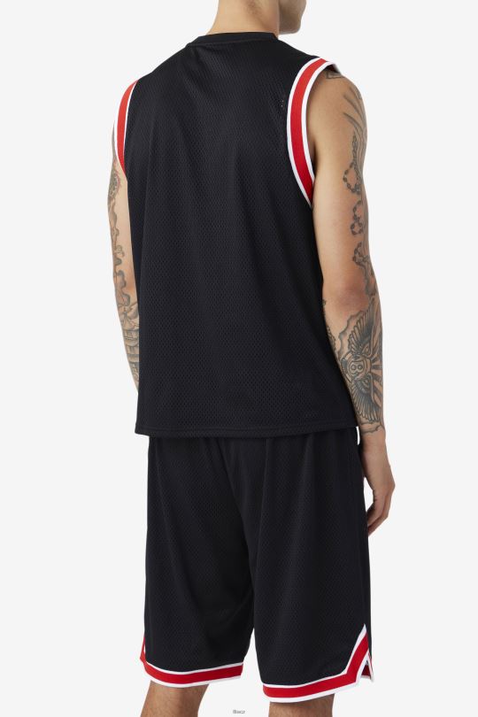 černo/červeno/bílý basketbalový dres fila ovi 0668L219 černá/červená/bílá FILA