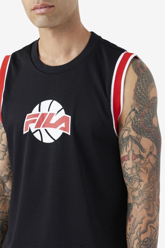 černo/červeno/bílý basketbalový dres fila ovi 0668L219 černá/červená/bílá FILA