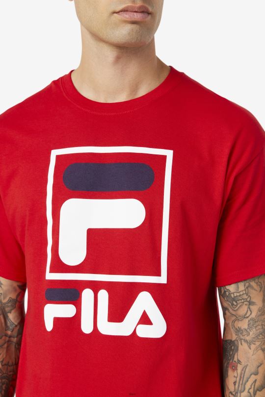 červené/bílé/námořnické skládané tričko fila 0668L306 červená/bílá/námořnická FILA