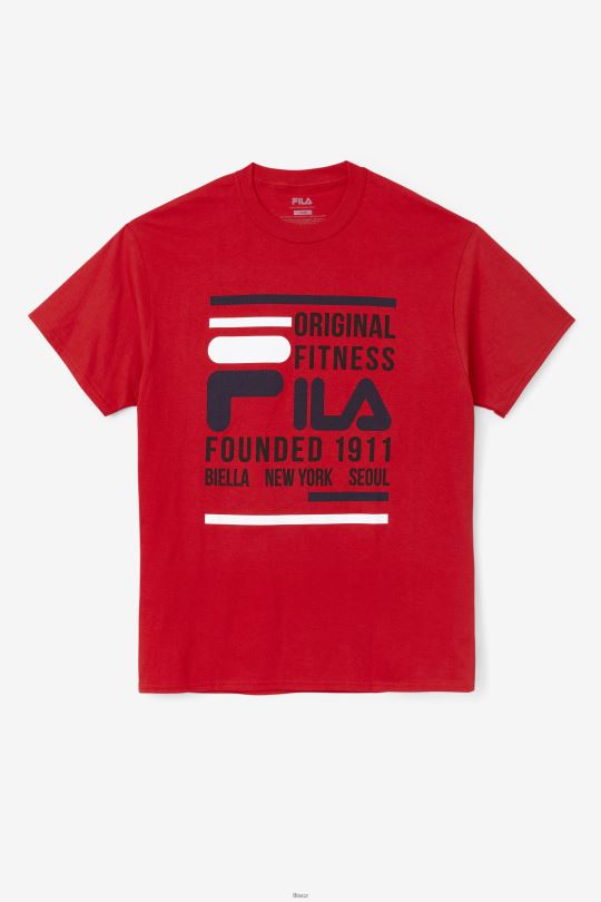 červené/námořnické/bílé originální fitness tričko fila 0668L354 červená/námořnická/bílá FILA