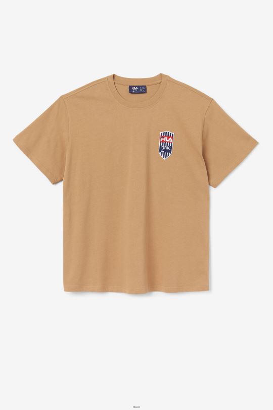 fila 2pac patch tee tabákově hnědá 0668L217 tabákově hnědá FILA