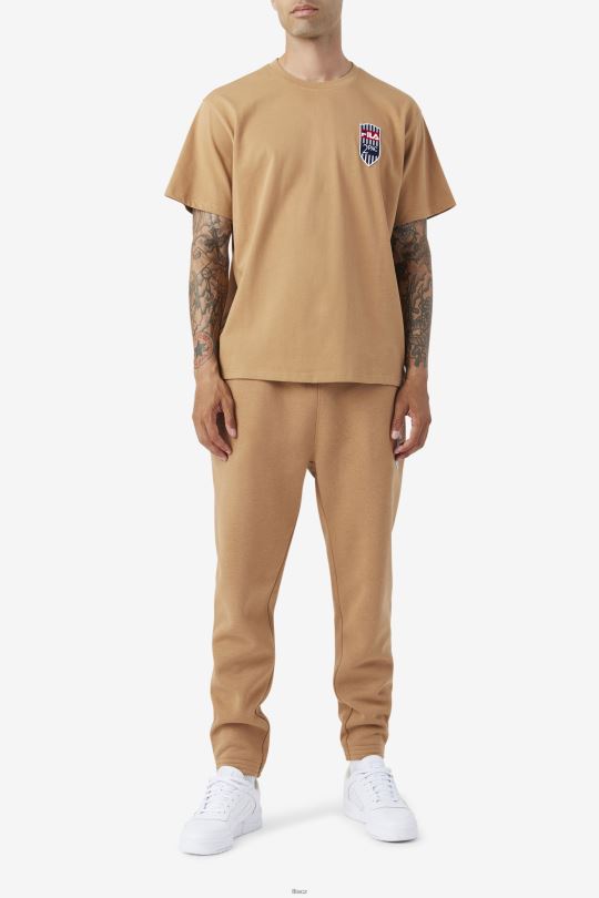 fila 2pac patch tee tabákově hnědá 0668L217 tabákově hnědá FILA