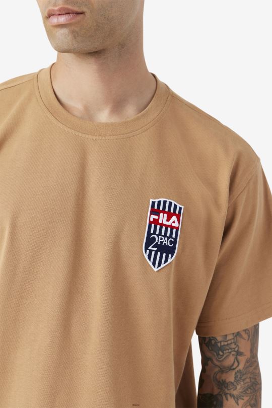 fila 2pac patch tee tabákově hnědá 0668L217 tabákově hnědá FILA